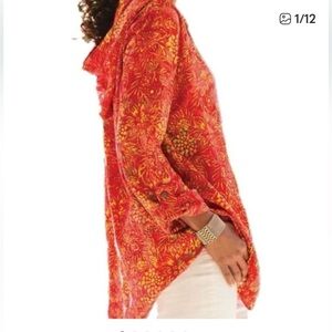 L Soft Surroundings  Batik Hoodie Pullover​
